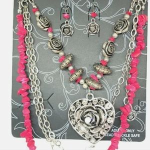 P&G 3 pc rose fashion jewelry set